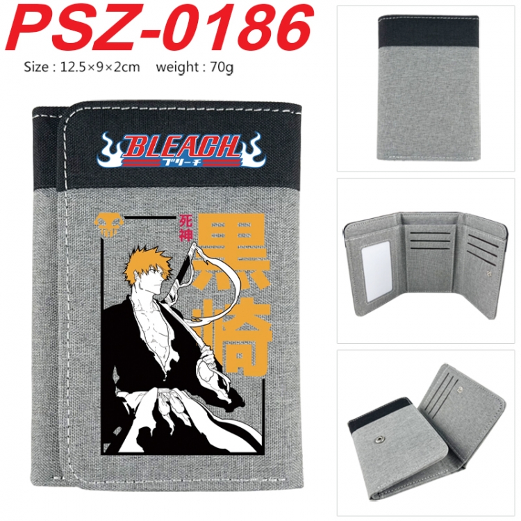 Bleach Anime color blocked three fold concealed wallet 12.5X9X2CM 70G