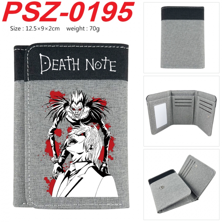 Death note Anime color blocked three fold concealed wallet 12.5X9X2CM 70G