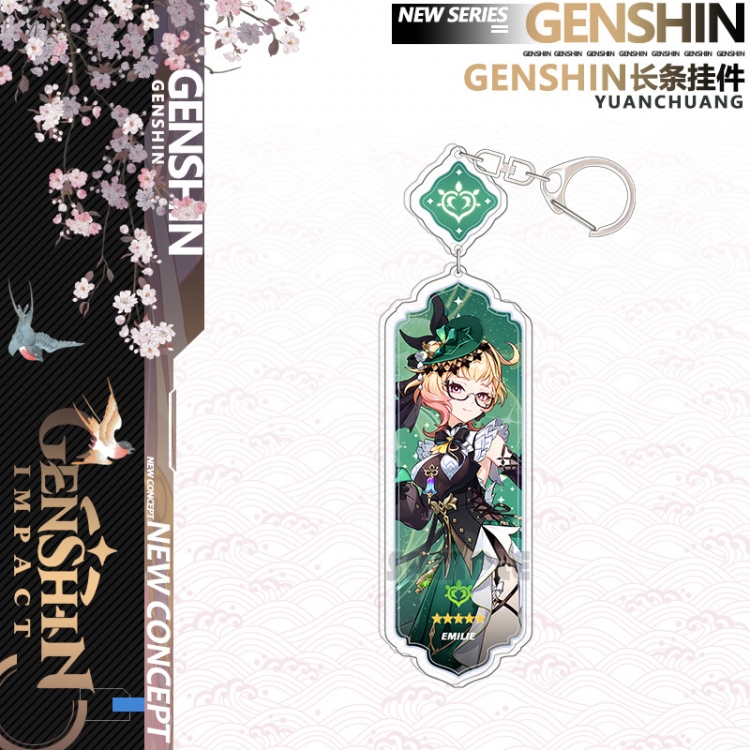 Genshin Impact Anime peripheral acrylic keychain Long pendant 8.5cm price for 5 pcs 17349