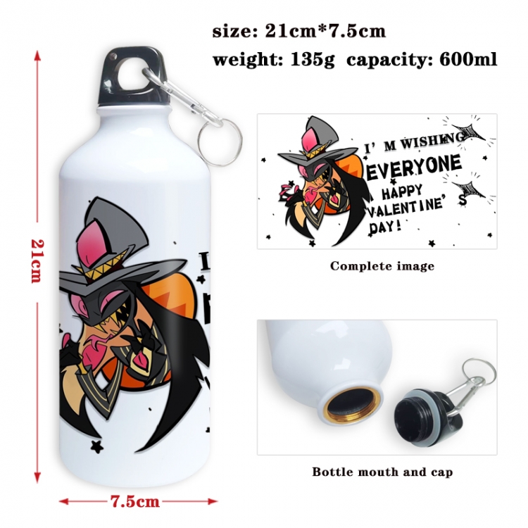 Hazbin Hotel Anime full-color printed outdoor sports kettle aluminum pot 600ml