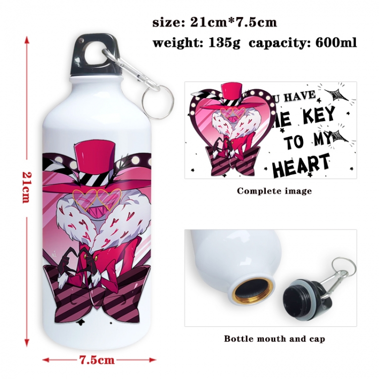 Hazbin Hotel Anime full-color printed outdoor sports kettle aluminum pot 600ml