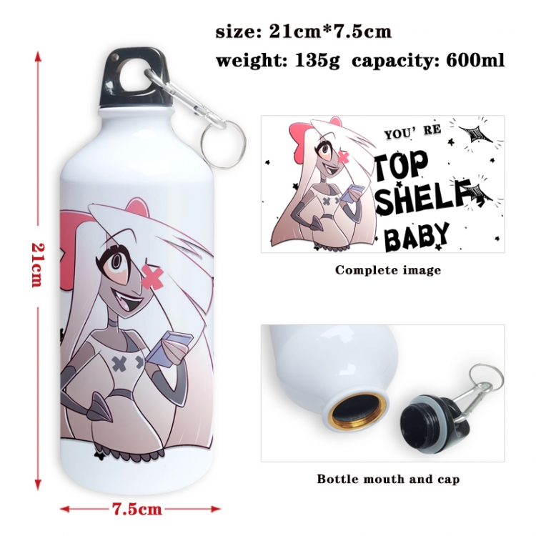 Hazbin Hotel Anime full-color printed outdoor sports kettle aluminum pot 600ml