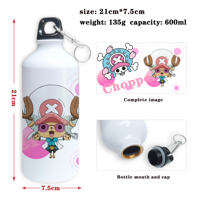 One Piece Anime full-color printed outdoor sports kettle aluminum pot 600ml