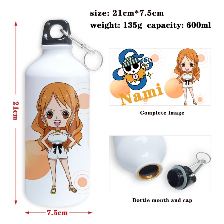 One Piece Anime full-color printed outdoor sports kettle aluminum pot 600ml