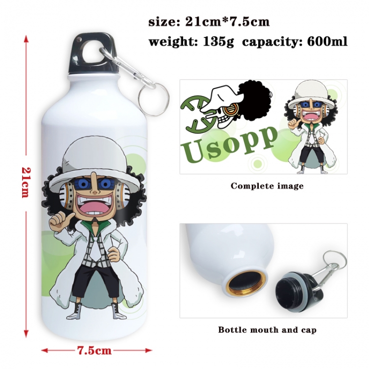 One Piece Anime full-color printed outdoor sports kettle aluminum pot 600ml