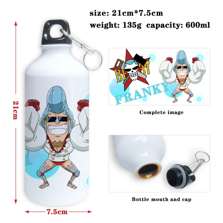 One Piece Anime full-color printed outdoor sports kettle aluminum pot 600ml