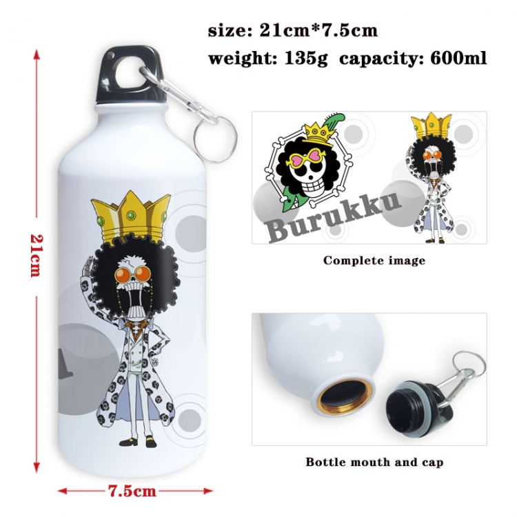 One Piece Anime full-color printed outdoor sports kettle aluminum pot 600ml