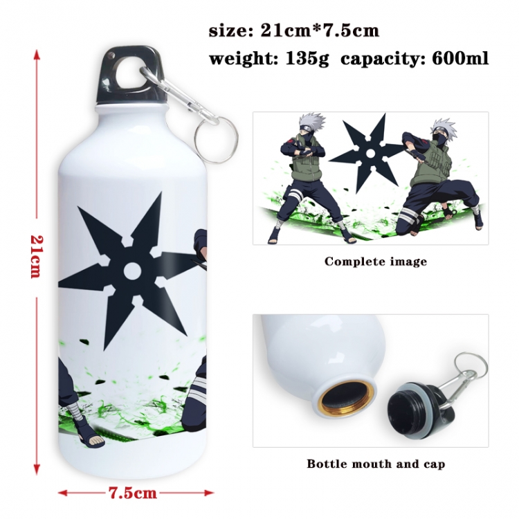  Naruto Anime full-color printed outdoor sports kettle aluminum pot 600ml