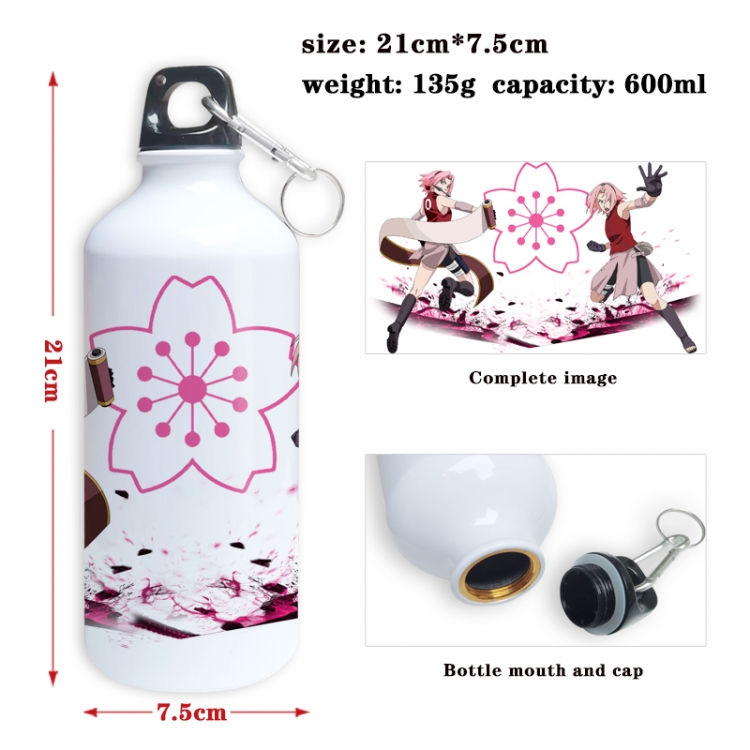  Naruto Anime full-color printed outdoor sports kettle aluminum pot 600ml