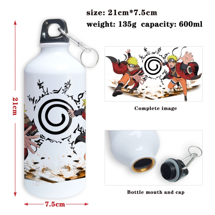  Naruto Anime full-color printed outdoor sports kettle aluminum pot 600ml