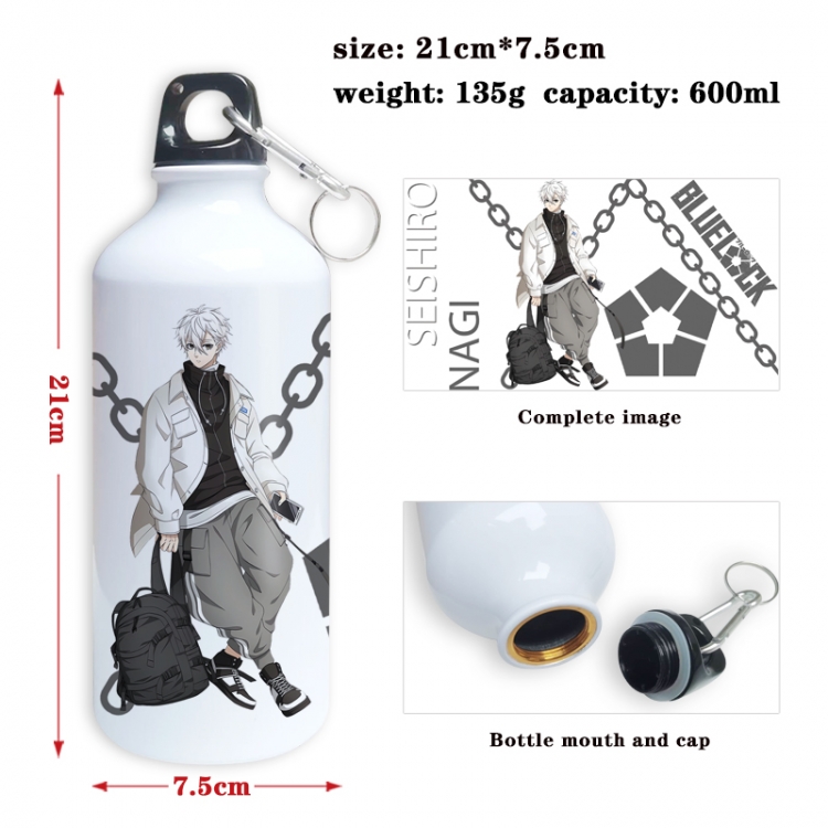 BLUE LOCK Anime full-color printed outdoor sports kettle aluminum pot 600ml