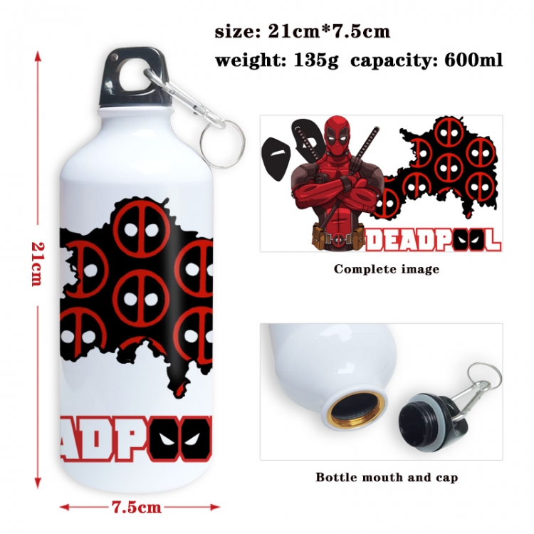 Deadpool Anime full-color printed outdoor sports kettle aluminum pot 600ml