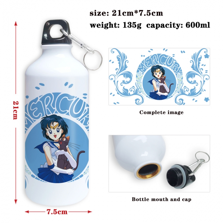 sailormoon Anime full-color printed outdoor sports kettle aluminum pot 600ml