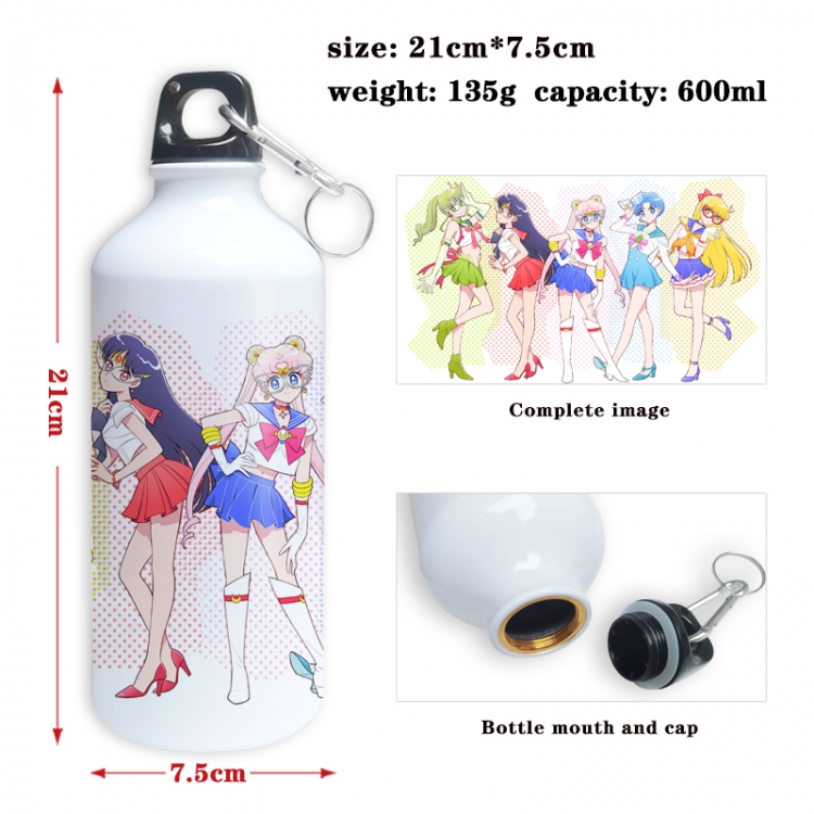 sailormoon Anime full-color printed outdoor sports kettle aluminum pot 600ml