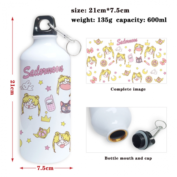 sailormoon Anime full-color printed outdoor sports kettle aluminum pot 600ml