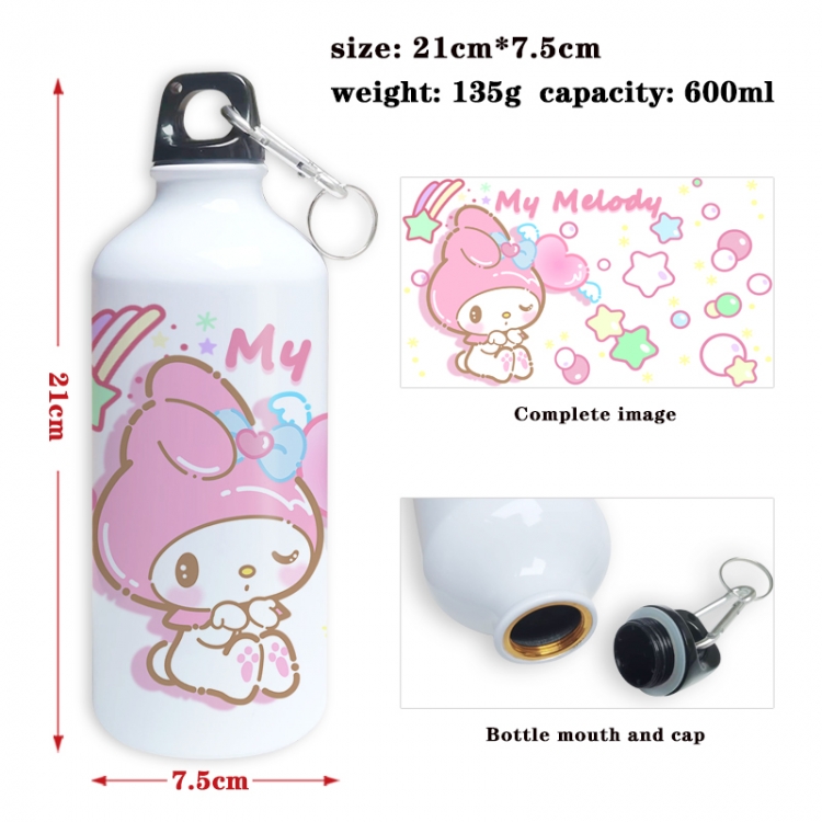 sanrio Anime full-color printed outdoor sports kettle aluminum pot 600ml