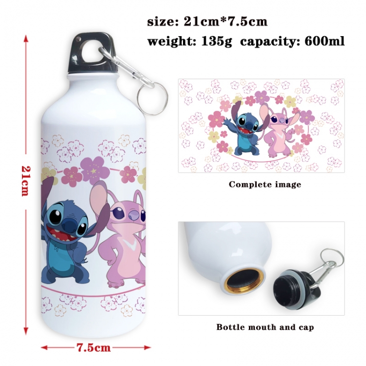 Lilo & Stitch Anime full-color printed outdoor sports kettle aluminum pot 600ml