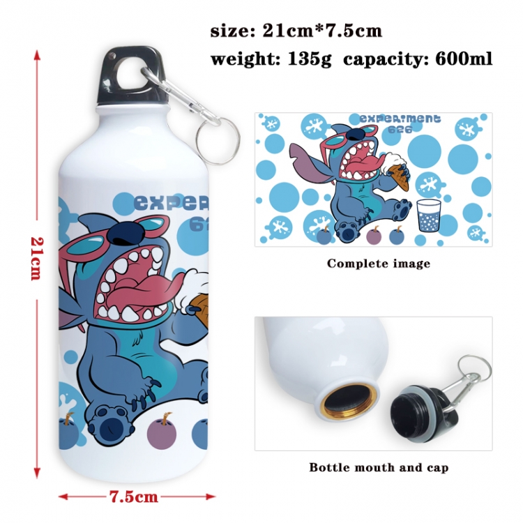 Lilo & Stitch Anime full-color printed outdoor sports kettle aluminum pot 600ml