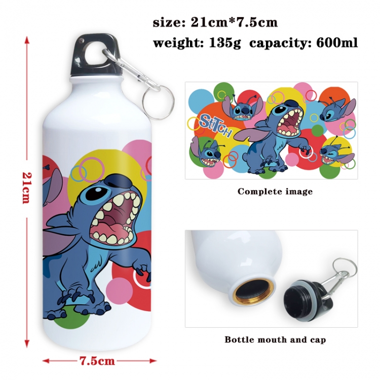 Lilo & Stitch Anime full-color printed outdoor sports kettle aluminum pot 600ml