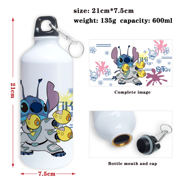 Lilo & Stitch Anime full-color printed outdoor sports kettle aluminum pot 600ml