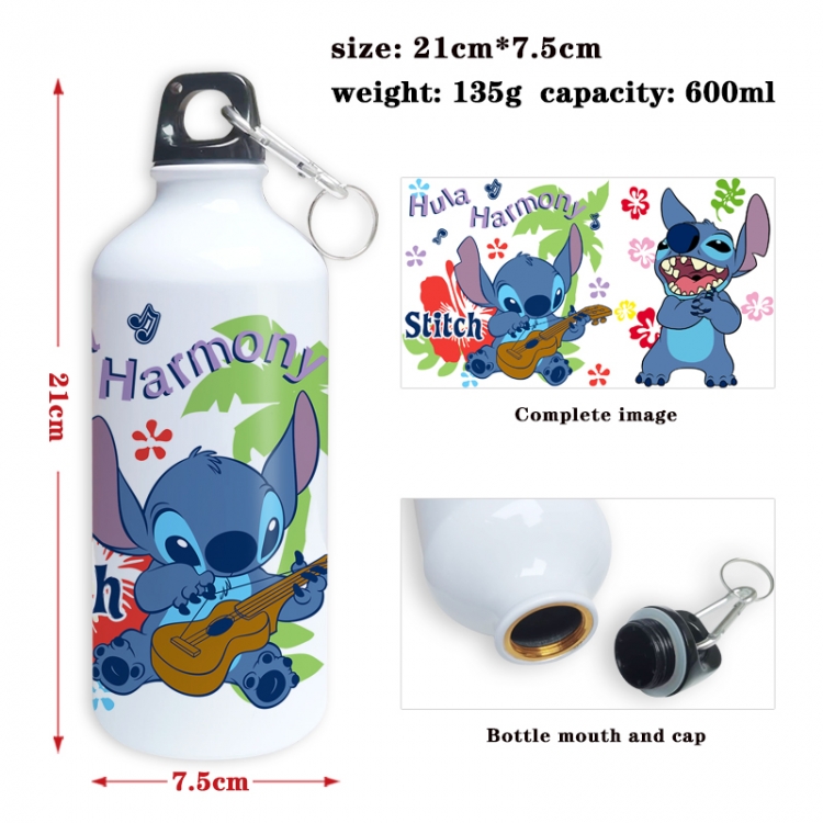 Lilo & Stitch Anime full-color printed outdoor sports kettle aluminum pot 600ml