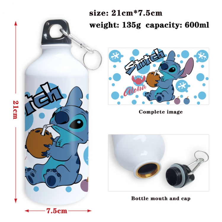 Lilo & Stitch Anime full-color printed outdoor sports kettle aluminum pot 600ml