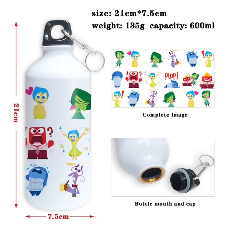 Inside Out Anime full-color printed outdoor sports kettle aluminum pot 600ml