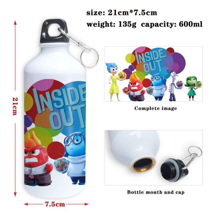 Inside Out Anime full-color printed outdoor sports kettle aluminum pot 600ml