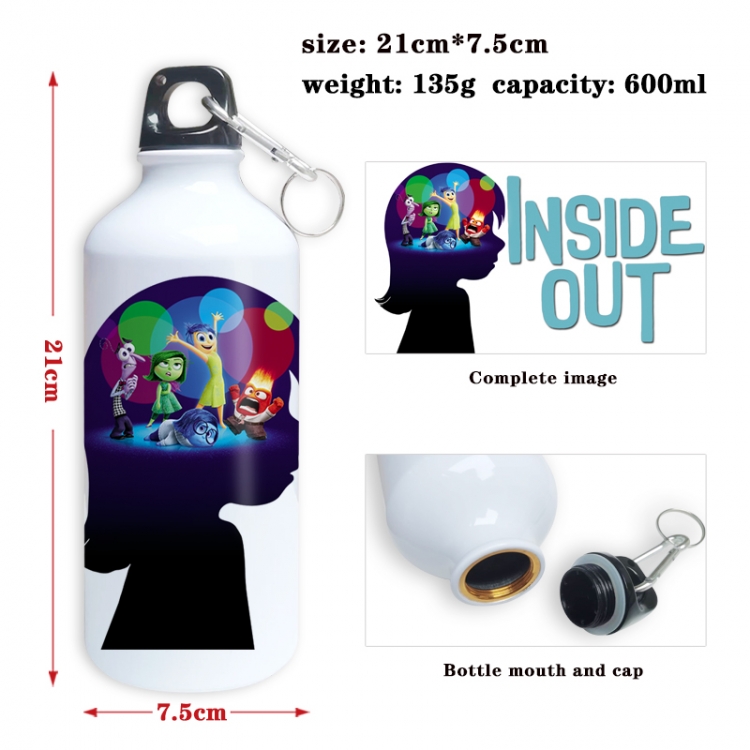 Inside Out Anime full-color printed outdoor sports kettle aluminum pot 600ml