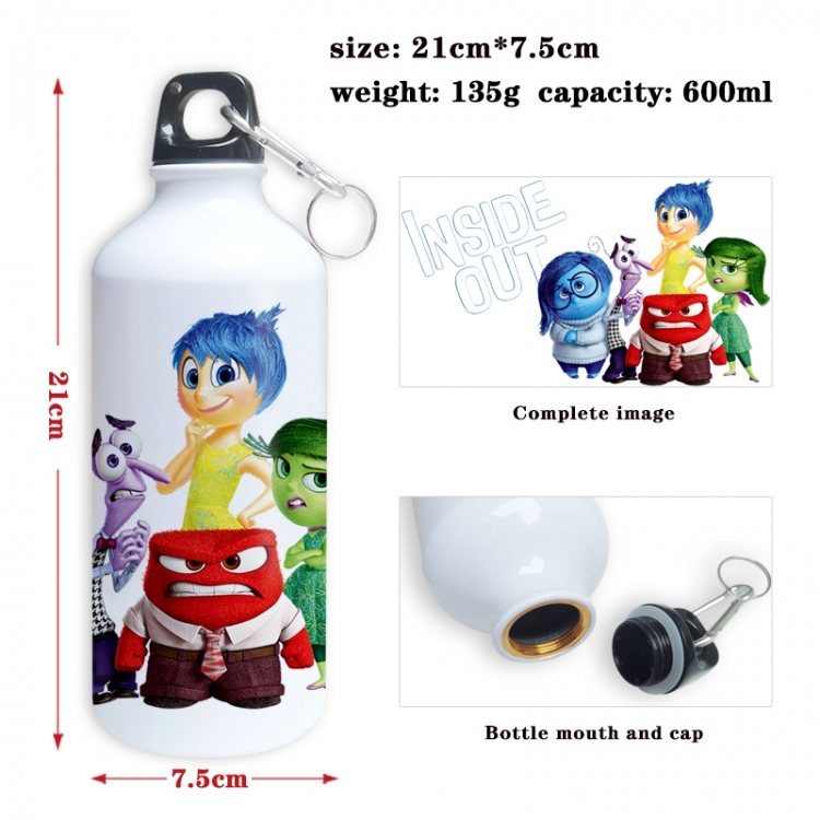 Inside Out Anime full-color printed outdoor sports kettle aluminum pot 600ml