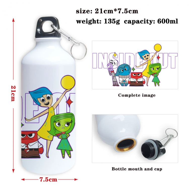 Inside Out Anime full-color printed outdoor sports kettle aluminum pot 600ml