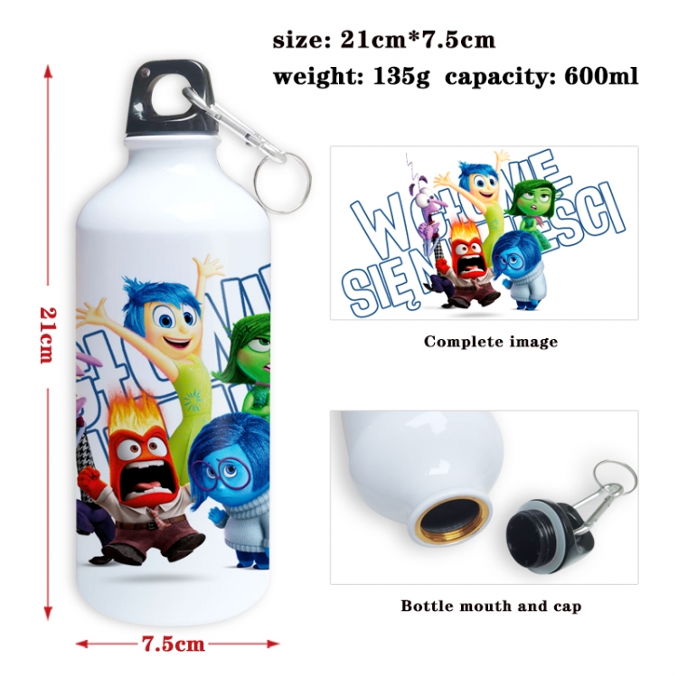 Inside Out Anime full-color printed outdoor sports kettle aluminum pot 600ml