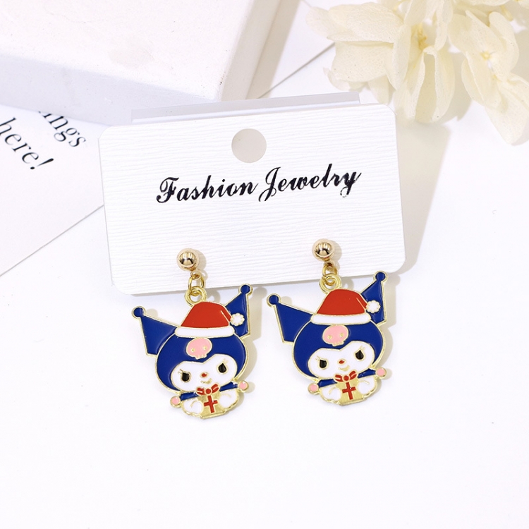 Kuromi Anime Cartoon Silver Needle Earrings Girl Heart Student Earrings Accessories price for 10 pcs