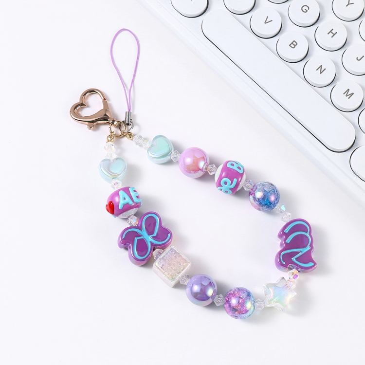 aespa Colorful bead laser pendant bag hanging chain keychain