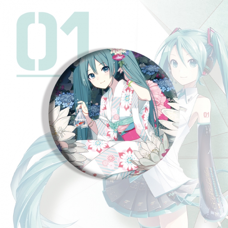 Hatsune Miku Anime tinplate brooch badge price for 5 pcs