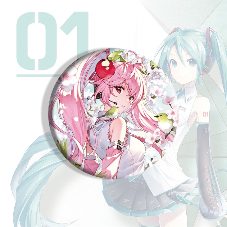 Hatsune Miku Anime tinplate brooch badge price for 5 pcs