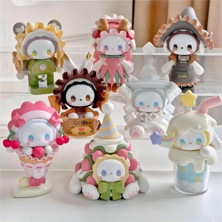 Emma Secret Forest Coffee shop series Emma IP Trendy Blind Box Exquisite Ornament a Set of 8 33x16x12.5cm