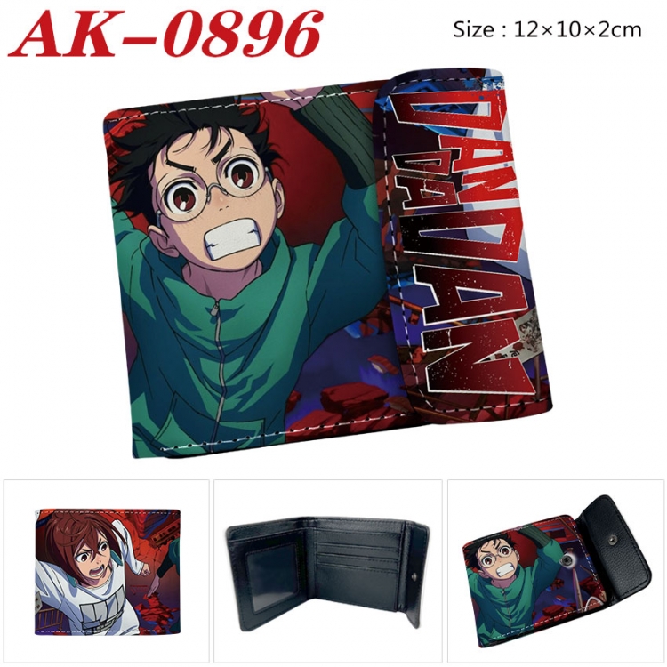 DANDADAN Anime PU leather full color buckle two fold wallet 12X10X2CM  ak-0896