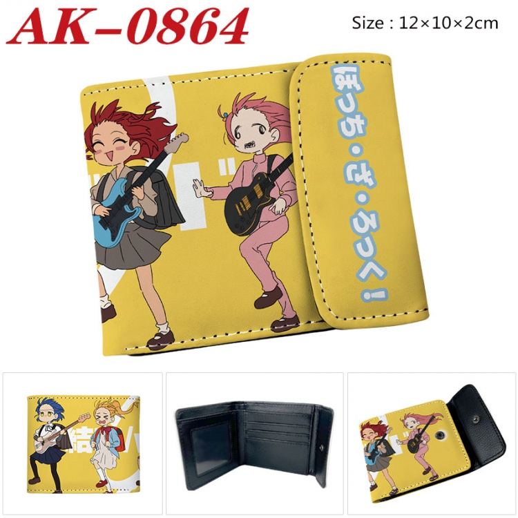 BOCCHI THE ROCK! Anime PU leather full color buckle two fold wallet 12X10X2CM ak-0864