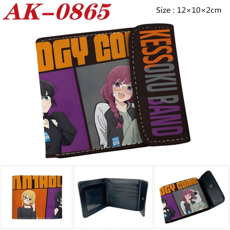 BOCCHI THE ROCK! Anime PU leather full color buckle two fold wallet 12X10X2CM ak-0865