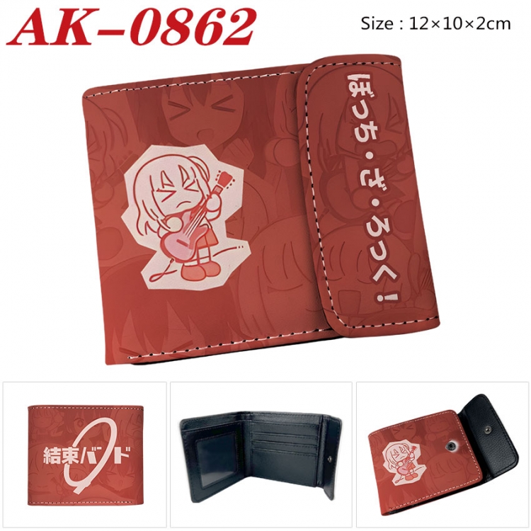 BOCCHI THE ROCK! Anime PU leather full color buckle two fold wallet 12X10X2CM  ak-0862