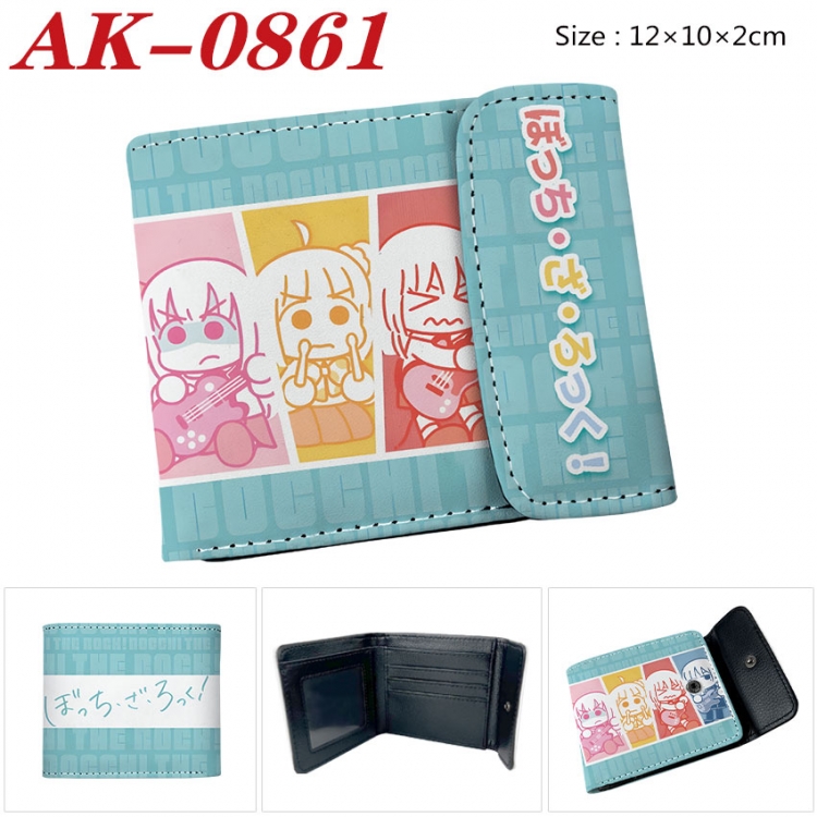 BOCCHI THE ROCK! Anime PU leather full color buckle two fold wallet 12X10X2CM  ak-0861