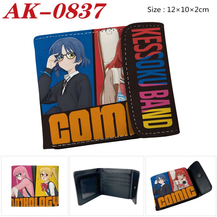 BOCCHI THE ROCK! Anime PU leather full color buckle two fold wallet 12X10X2CM  ak-0837