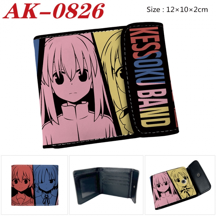 BOCCHI THE ROCK! Anime PU leather full color buckle two fold wallet 12X10X2CM  ak-0826