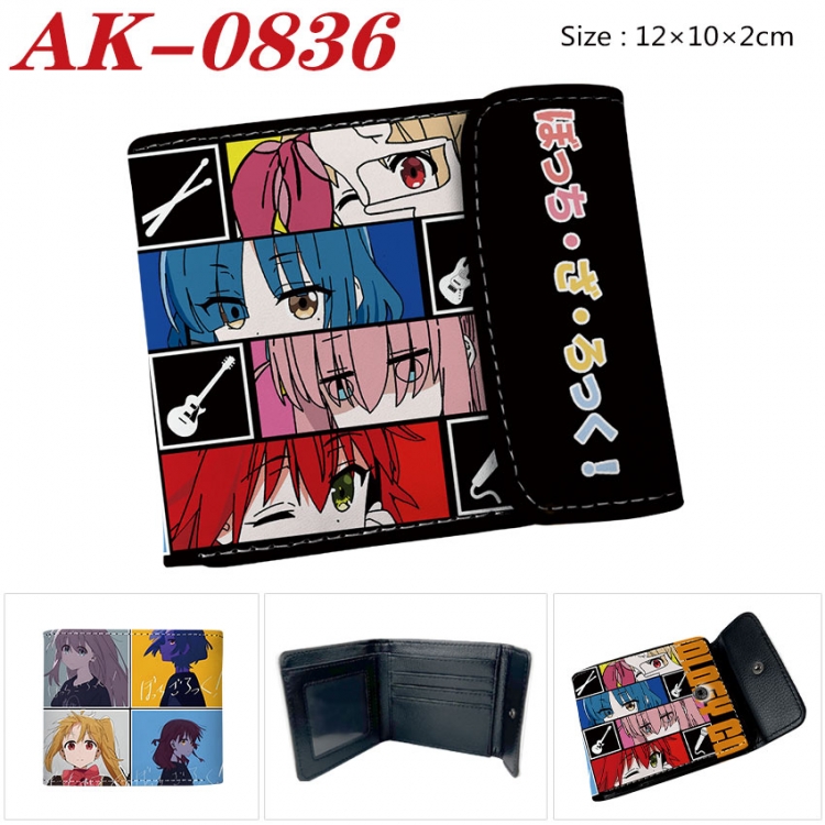 BOCCHI THE ROCK! Anime PU leather full color buckle two fold wallet 12X10X2CM ak-0836