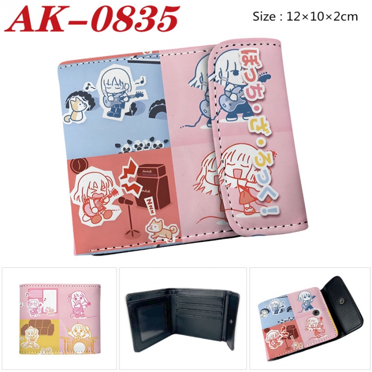 BOCCHI THE ROCK! Anime PU leather full color buckle two fold wallet 12X10X2CM ak-0835