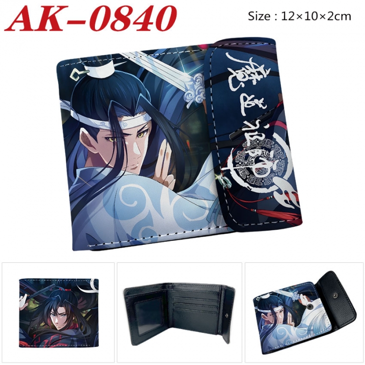 The wizard of the de Anime PU leather full color buckle two fold wallet 12X10X2CM  ak-0840