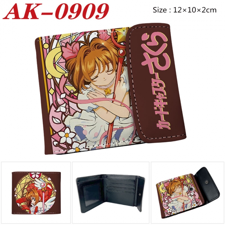 Magic Maiden Anime PU leather full color buckle two fold wallet 12X10X2CM  ak-0909