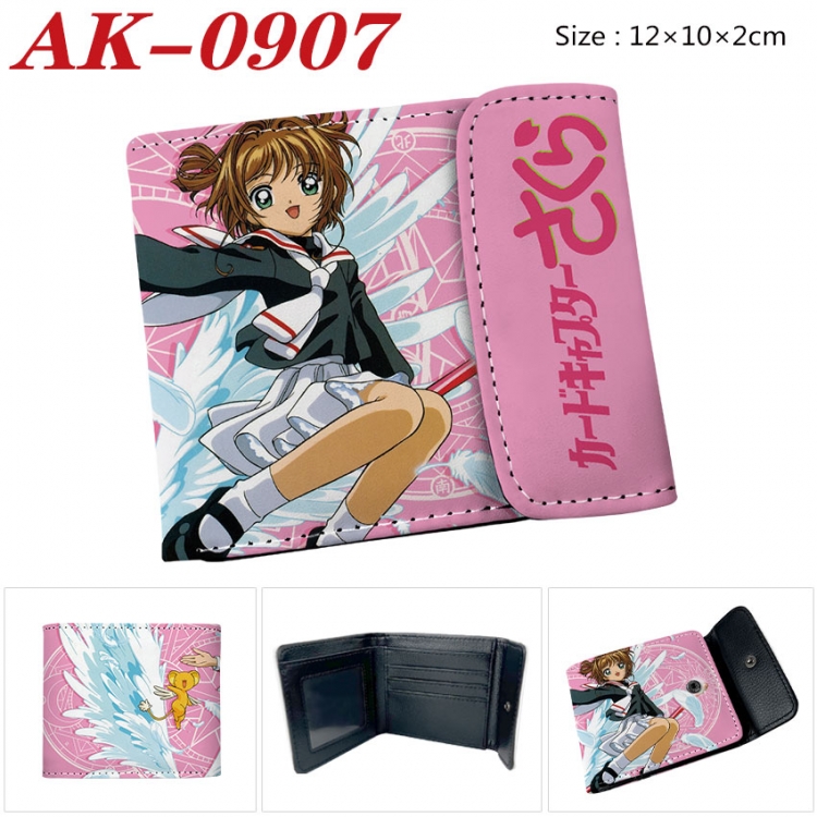 Magic Maiden Anime PU leather full color buckle two fold wallet 12X10X2CM  ak-0907