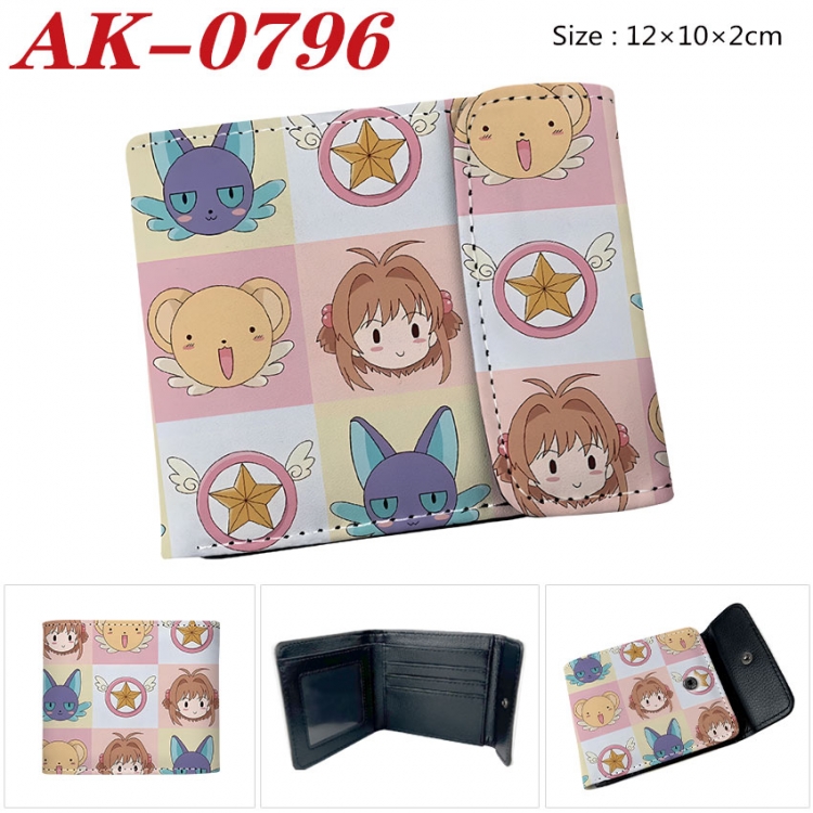 Magic Maiden Anime PU leather full color buckle two fold wallet 12X10X2CM ak-0796